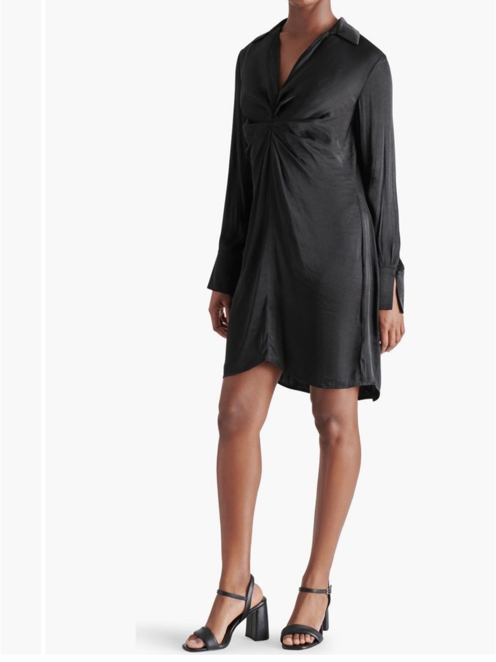 Steve Madden Elegant Black Long Sleeve Dress